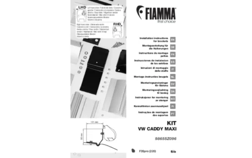 Fiamma Kit VW Caddy Maxi Markisenadapter Für Fiamma F35 -Dometic Verkäufe 562535 3722651