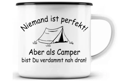 Just Camper Emaille Tasse Niemand Ist Perfekt -Dometic Verkäufe 648249 4533060