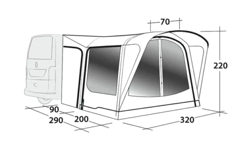 Outwell Parkville 200SA Flex Busvorzelt + ONS Leuchtelement-Set Bundle -Dometic Verkäufe 736961 4959131