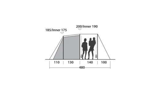 Easy Camp Huntsville 600 Tunnelzelt Für 6 Personen -Dometic Verkäufe 782510 5172932